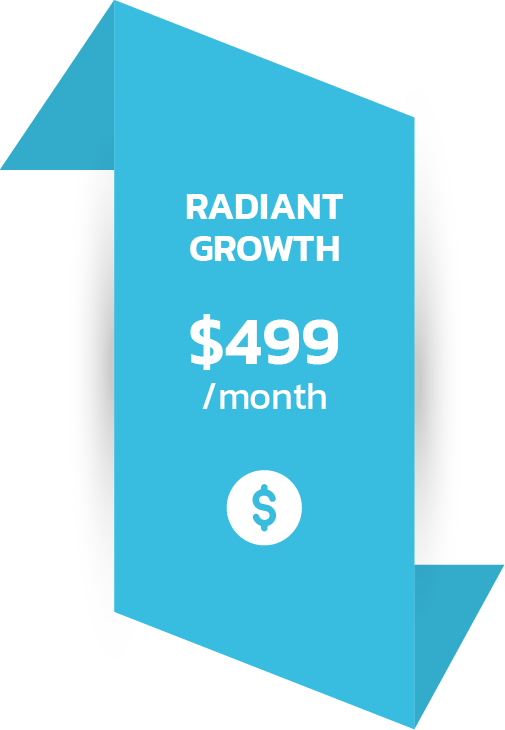 Radiant Growth package providing advanced marketing solutions to expand dental clinic reach and engagement.